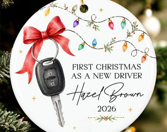 Personalized New Driver Ornament, Custom First Christmas as Driver Ornaments, Driving Test Gift Keepsake