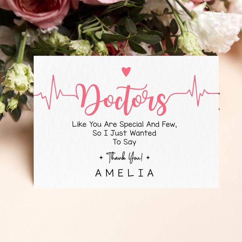 Personalized Doctor Thank You Card, Doctors Day Appreciation Cards ...