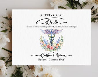 Personalized Retiring Doctor Card, Gifts for Retired Doctor, Thank You Coworker Retirement Keepsake For Doctor