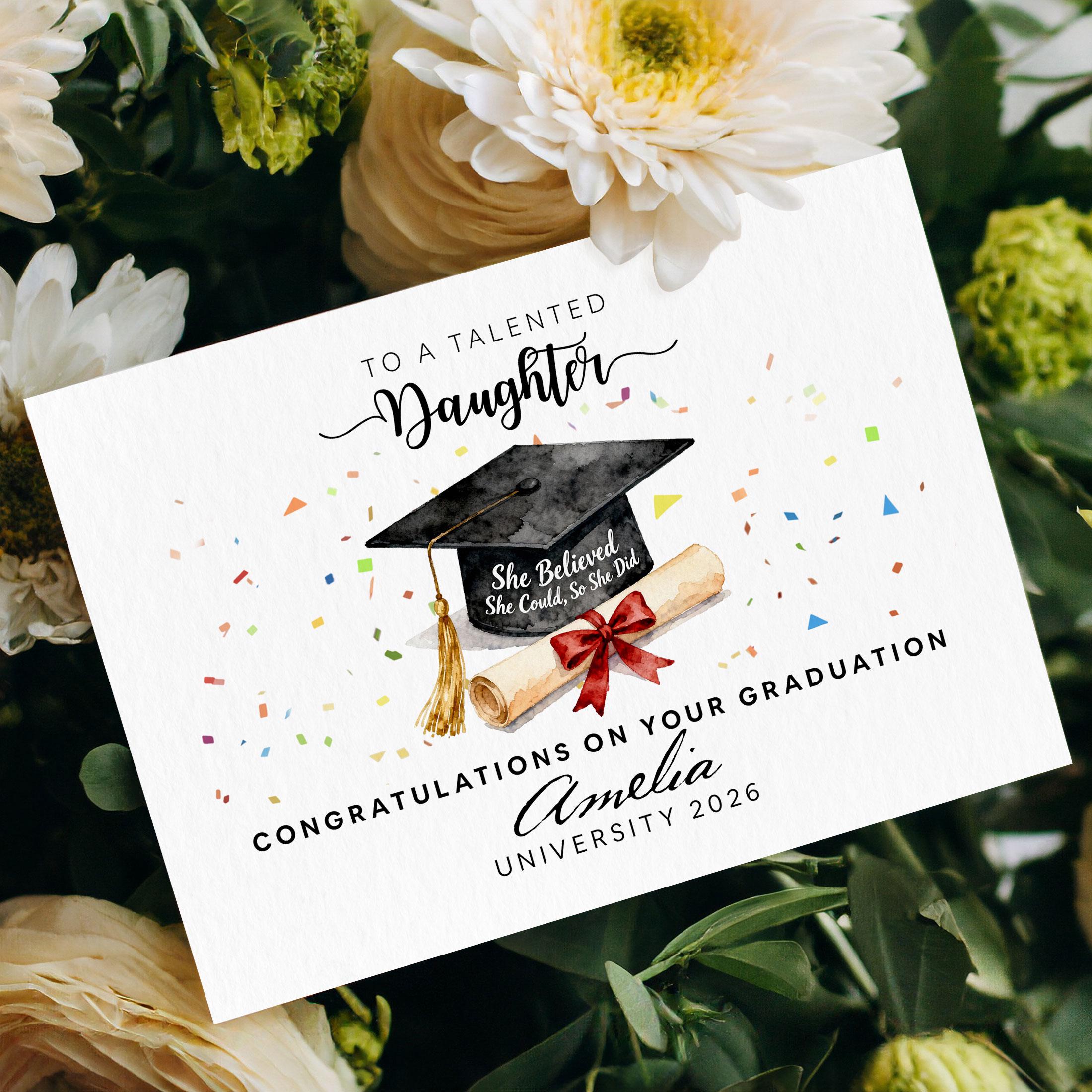 Personalized Graduation Card for Daughter Son Granddaughter Grandson ...