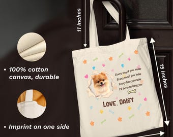 Personalized Dog Lover Gifts, Custom Name Photo Dog Bag, Christmas Gift for Puppy
