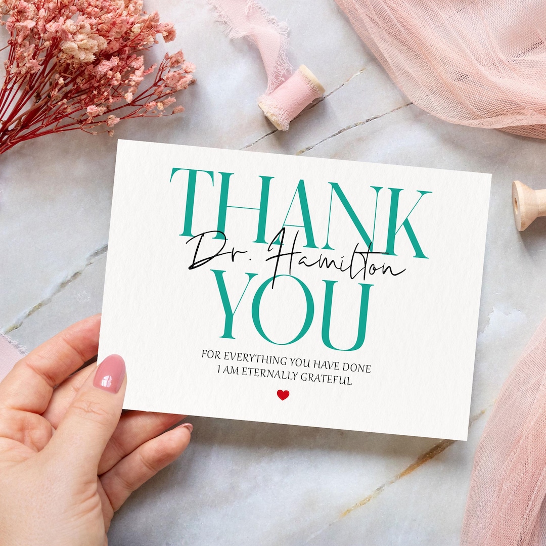 Personalized Doctor Thank You Card, Doctors Day Appreciation Cards ...