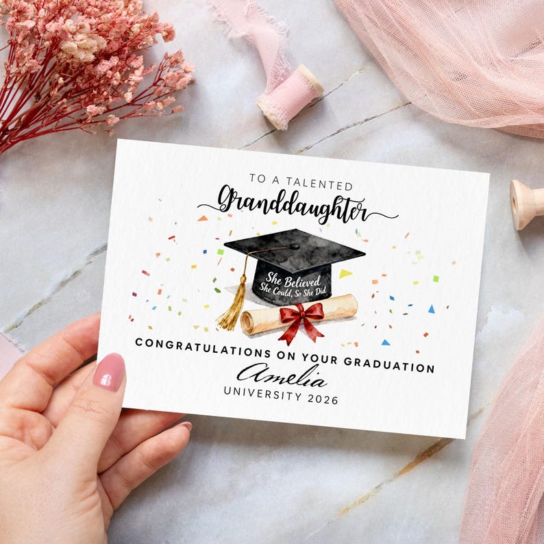 Personalized Graduation Card for Daughter Son Granddaughter Grandson ...