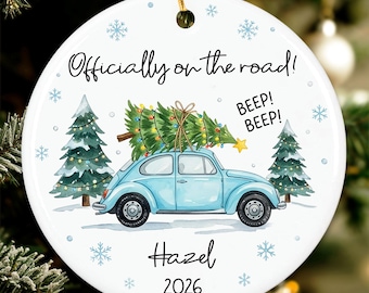 Personalized New Driver Ornament, Custom First Christmas as Driver Ornaments, Driving Test Gift Keepsake