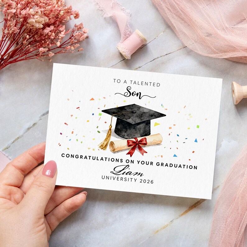 Personalized Graduation Card for Daughter Son Granddaughter Grandson ...