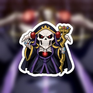 Bubble-free stickers Overlord Chibi Ainz Ooal Gown Art