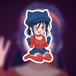 Bubble-free stickers Cappy Mita Chibi Cute Anime