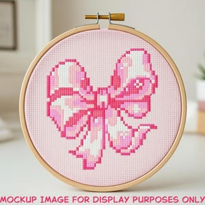 Pink Bow Cross Stitch Pattern