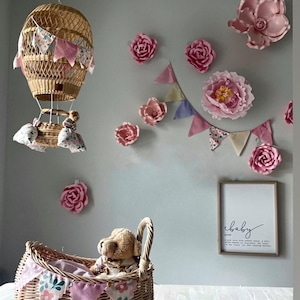 Mini rattan doll pram, Wicker baby stroller, handmade toy carriage,nursery shelf decor, boho baby shower gift, doll accessories