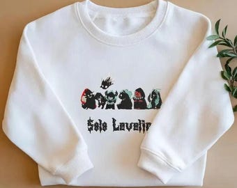 Solo Leveling Embroidered Sweatshirt - Hoodie Womenswear, Anime Hoodie, Gift for Anime Fans, Stylish Anime Clothing