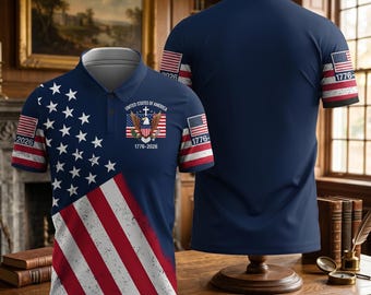 USA 250-jähriges Jubiläum Poloshirt, USA Flagge T-Shirt, Unabhängigkeitstag Pullover, 4. Juli Polo, Amerika 1776-2026 Hemd, Unabhängigkeitstag USA Hemd