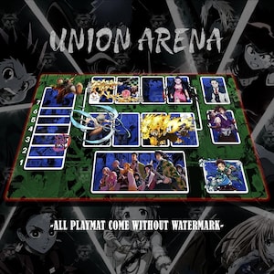 Union Arena Playmat – demon slayer Vibes | 24x14&quot; Gaming Mat | Otaku Desk Setup | Anime Mouse Pad Gift