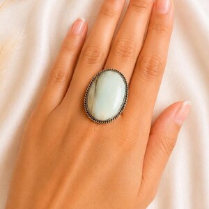 White Gem Color Fashion Statement Ring for Women Lightweight & Comfortable Great Gift for Women