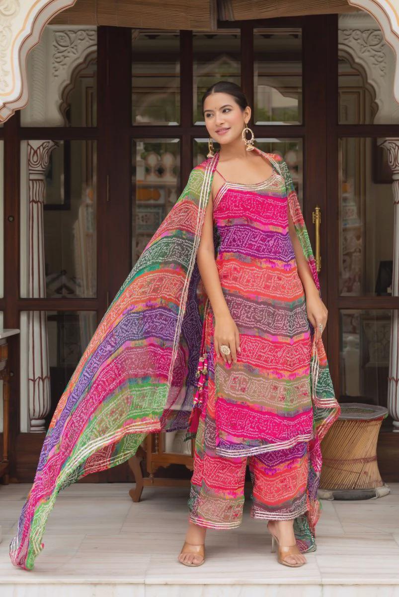 knee length dresses for ladies Shop Pink Rajputi Poshak – Pure Silk Rajasthani Dress Online main image 0