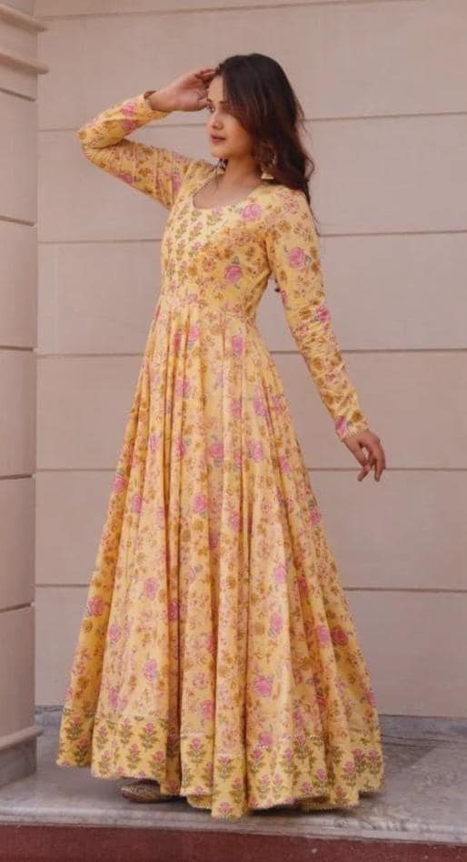 cotton long anarkali dress Long Anarkali Suits for Women