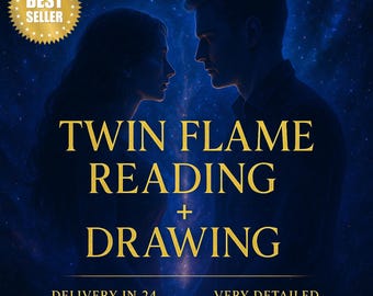 Lectura de llamas gemelas + dibujo psíquico/boceto de almas gemelas, análisis de conexión energética, línea de tiempo de unión futura, lectura espiritual del amor.