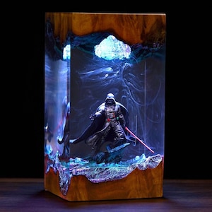 Diorama Dar.th vader, Star.war epoxy resin lamp, Custom Home Decor Night Light Epoxy art Custom Gift idea Christmas gift for him