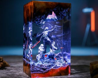 Dark Galaxy Lord Resin Lamp – Handmade Sci-Fi Night Light | Galactic Decor for Fans & Collectors
