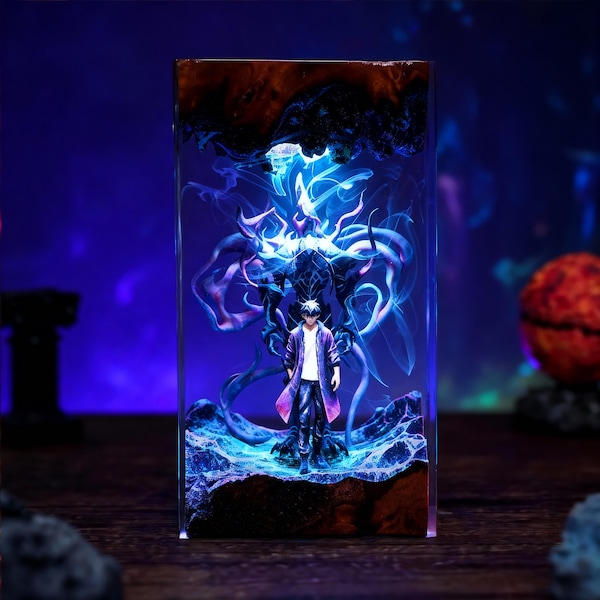 Shadow Monarch & Ant King harslamp – Solo leveling nachtlampje, handgemaakte anime-harslamp, gamingdecor cadeau voor hem