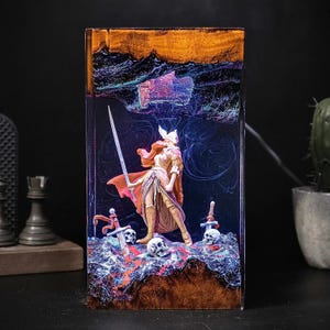 Ma.lenia Blade of M.iquella – Handmade Epoxy Resin Night Light, Elden Ring Lamp, Gaming Desk Decor, Unique Handmade Gift, Fantasy Room Light