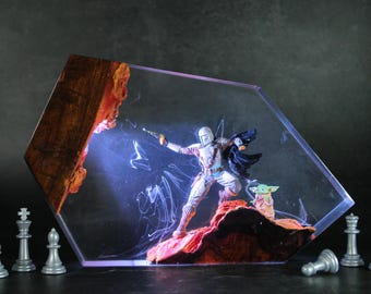 Lámpara de resina de Darth Vader: decoración de Star Wars hecha a mano, luz nocturna para videojuegos