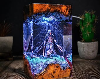 Darth Revan Resin Lamp – Handmade Epoxy Resin Night Light, Star Wars Inspired Lamp, Gaming Room Decor, Unique Handmade Gift for Fans