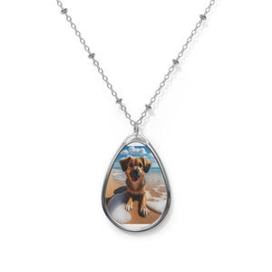 Personalized Pet Portrait Oval Necklace, Custom Pet Jewelry, Memorial Keepsake, Dog Lover Gift, Unique Pet Name Pendant