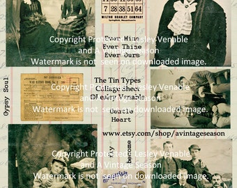 Digital Collage Sheet - The Tintypes - Altered Art, Mixed Media, Assemblage & Jewelry