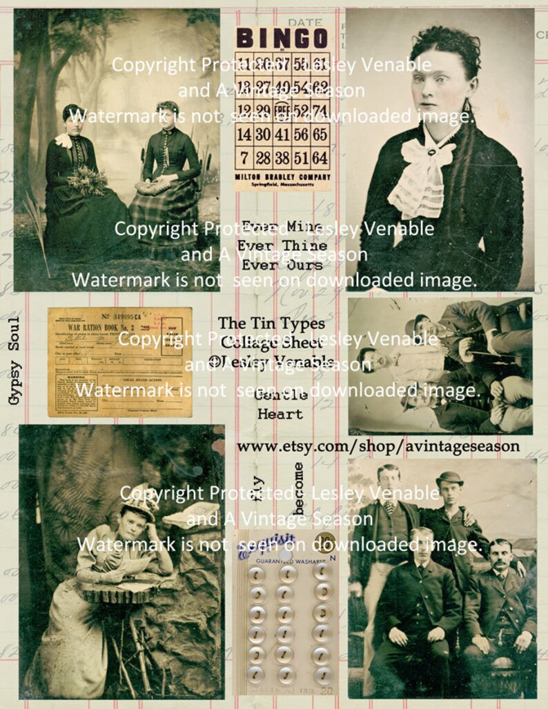 Digital Collage Sheet The Tintypes Altered Art, Mixed Media, Assemblage & Jewelry image 1