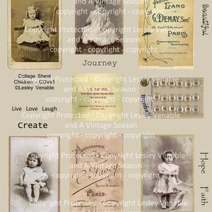 Digital Collage Sheet - Children - Altered Art, Mixed Media, Assemblage & Jewelry