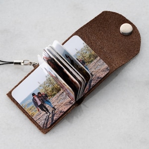 Personalized 14 Picture Mini Album, Photo Album Keychain, Personalized Birthday Gifts, Wedding Anniversary Gift, Leather Accessory Gift
