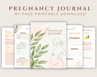 Pregnancy Journal: Printable Mom and Mom-to-be Planner with Self-Care (PDF)