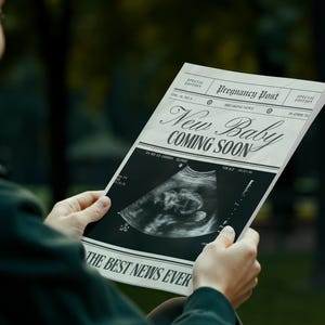 Baby Newspaper Template - Baby Announcement - Pregnancy Reveal - Printable Newspaper Design - Gender reveal - Baby shower - Baby on the way