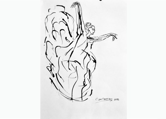 Danseuse De Flamenco Danseuse Art Danseur Espagnol Impression Etsy