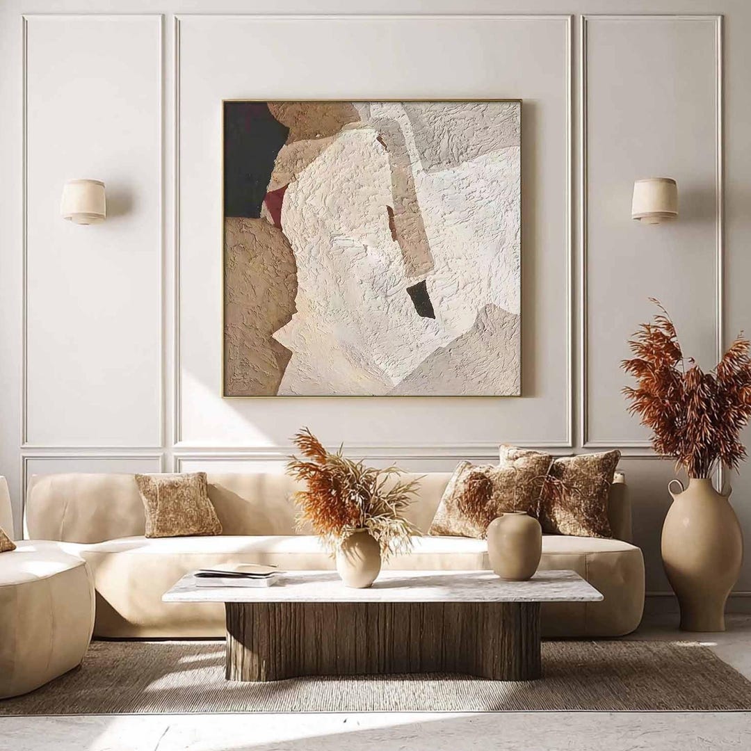 Large Textured Abstract Painting, Wabi Sabi Japandi Wall Art - Etsy