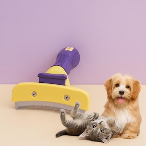 Pet Grooming Brush for Dogs and Cats – Deshedding Tool for Long and Short Hair – Safe and Easy to Use