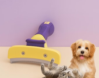 Pet Grooming Brush for Dogs and Cats – Deshedding Tool for Long and Short Hair – Safe and Easy to Use