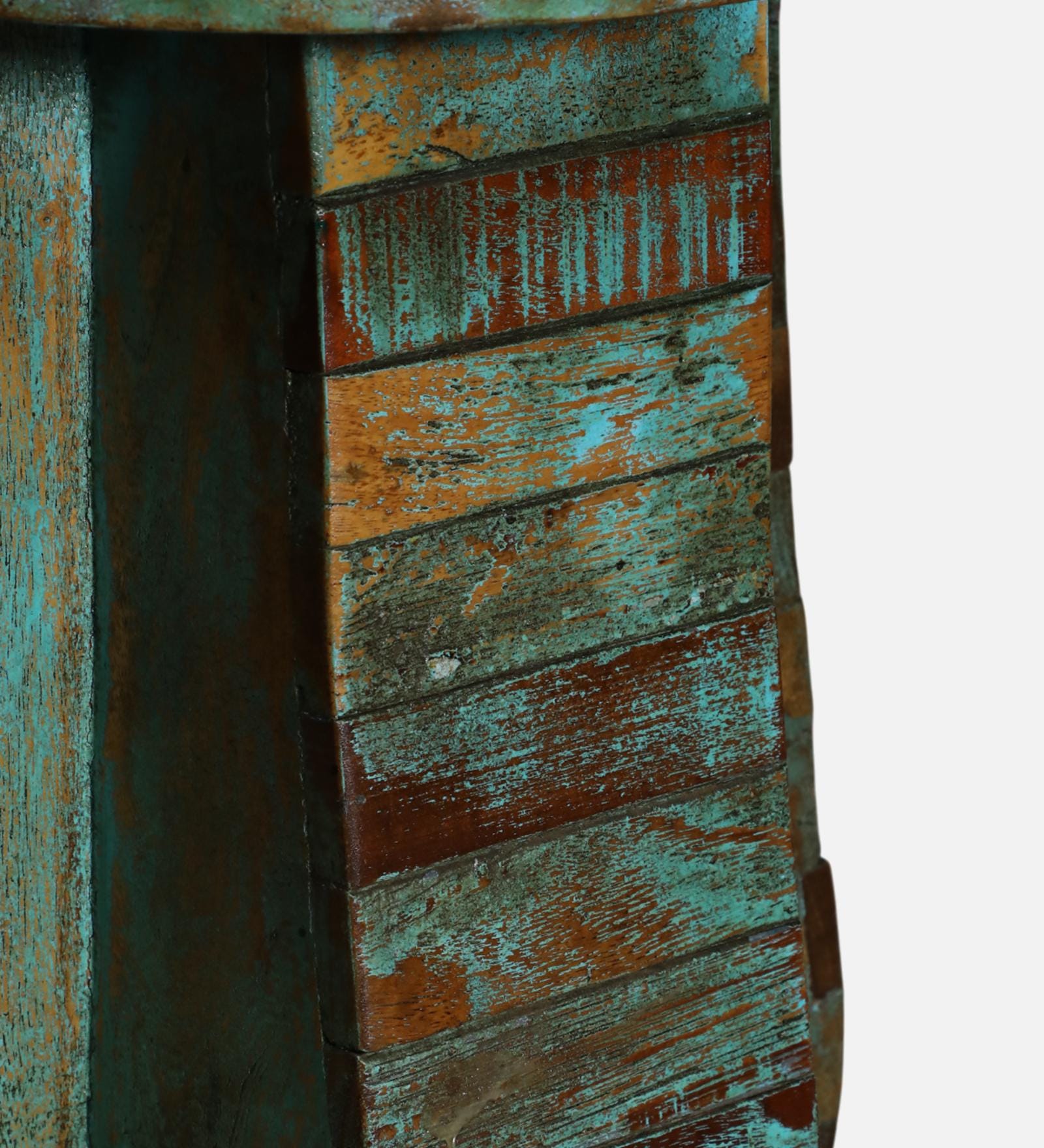 Rustic Turquoise Table Reclaimed Wood Round Side Table, Rustic Turquoise Accent Table ...
