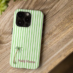 Mahjong Phone Case for Women Mahjong Social Club Mahj Mama Coastal Mahjong Gift Idea Preppy Phone Case Stripe Mahjong Accessory image 2