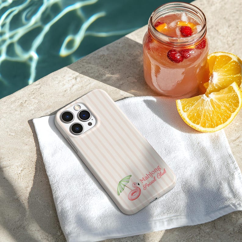 Mahjong Phone Case for Women Mahjong Social Club Mahj Mama Coastal Mahjong Gift Idea Preppy Phone Case Stripe Mahjong Accessory image 3