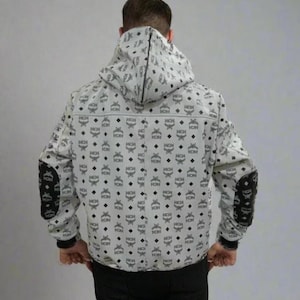 MCM Leather Hoodie Jacket for Men Luxury Streetwear Bomber Jacket Premium Cowhide Leather MCM Varsity Style Leather jacket MCM Biker Jacket