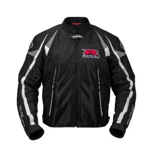 Suzuki Motorbike Riding Jacket Lightweight Breathable Removable Lining Mesh Fabric Biker Jacket Armors Gift for him, Gift For Husband