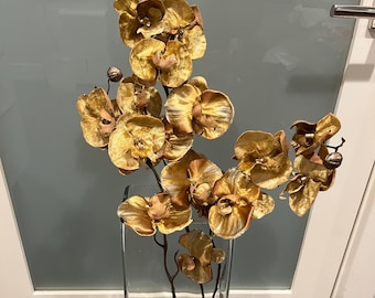 Gold Velvet Phalaenopsis Orchid Stem - 29” Faux Flower - Pier 1
