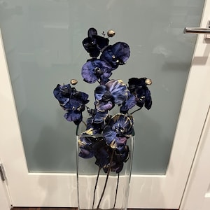 Marinblå sammetsfärgad Phalaenopsis-orkidéstjälk – 76 cm konstblomma | Köp styckvis eller i set om 21