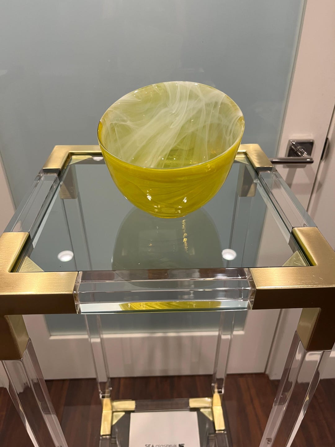 アートガラスボウル　中 Sea Glasbruk キャンディコレクション イエローアートガラスボウル
