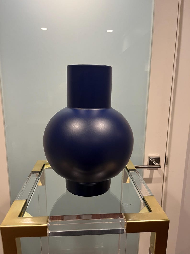 Raawii Strøm XL Navy Blue Vase - Thumbnail 2