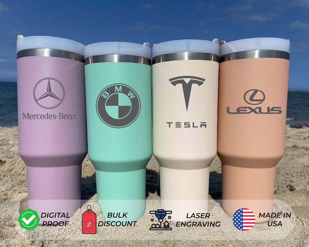 Custom Logo Tumbler, 40oz Insulated Stainless Steel Mug, Laser Engraved ...