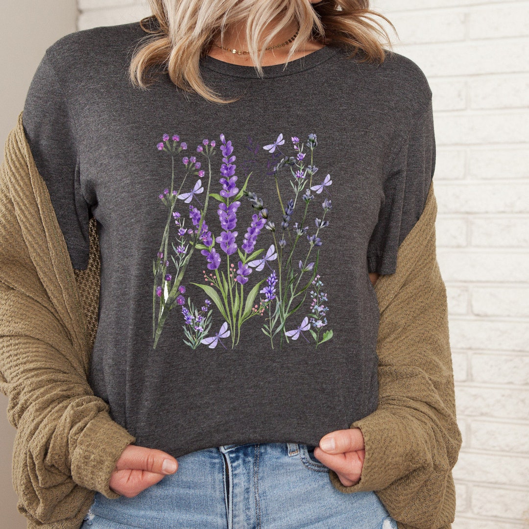Pressed Flower Shirt Botanical Garden Top Garden Cottage Etsy