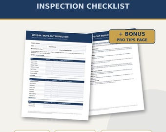 Move In Move Out Inspection Checklist | Rental Condition Report | Fillable PDF & Word | Landlord Tenant Walkthrough Form | + Pro Tips