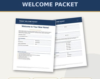Tenant Welcome Packet Vorlage | Ausfüllbares PDF & bearbeitbares Wort | New Tenant Move In Guide | Hausherr Willkommensbrief, Hausordnung | 5 Seiten